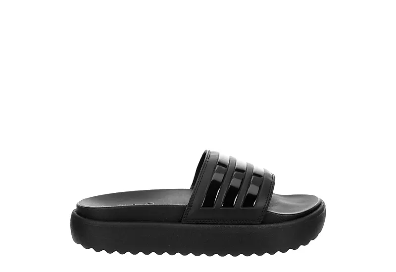 Adidas Womens Adilette Platform Slide Sandal - Black - Image 2