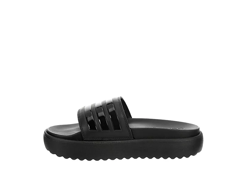 Adidas Womens Adilette Platform Slide Sandal - Black - Image 4