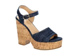 Michael By Michael Shannon Womens Maria Wedge Sandal - Denim