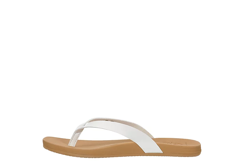 Reef Womens Stella Court Flip Flop Sandal - White - Image 4