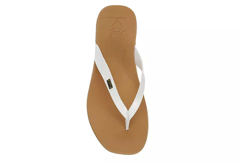 Reef Womens Stella Court Flip Flop Sandal - White - Image 6