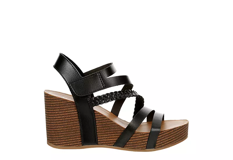 Xappeal Womens Maggy Wedge Sandal - Black - Image 2