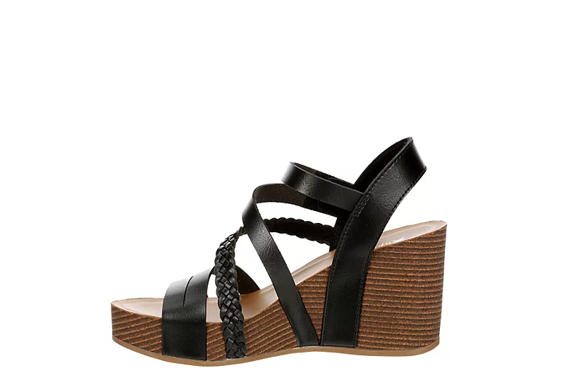 Xappeal Womens Maggy Wedge Sandal - Black - Image 4